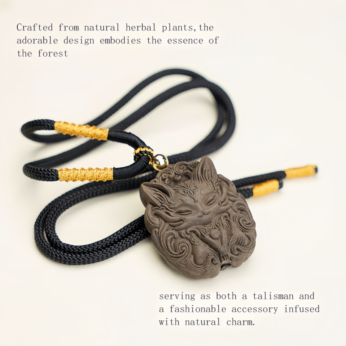 Lucky Fox-TCM herbal pendant handcrafted