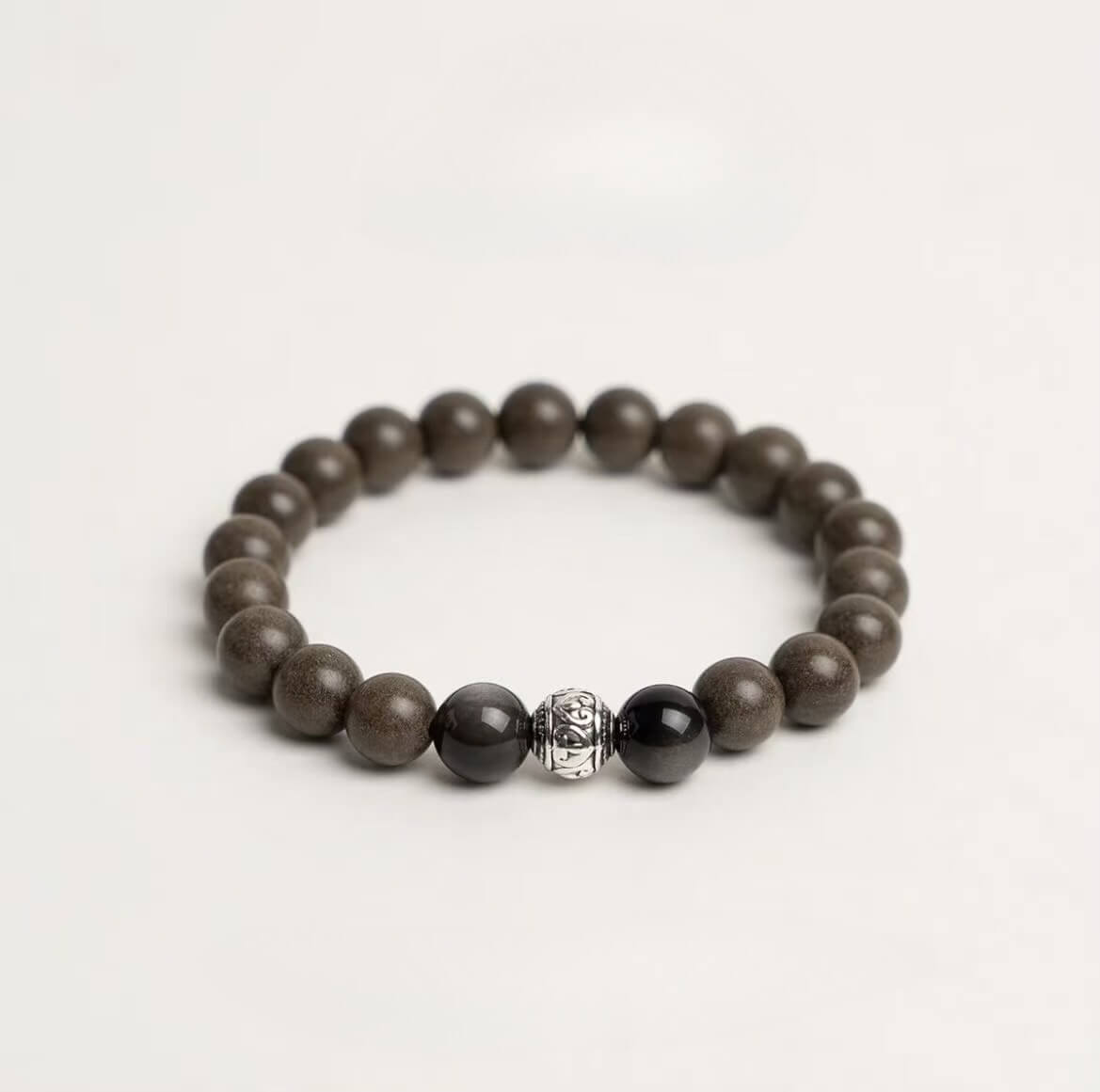 Mystic frost-Handmade Herbal & Crystal Aroma Bead Bracelet