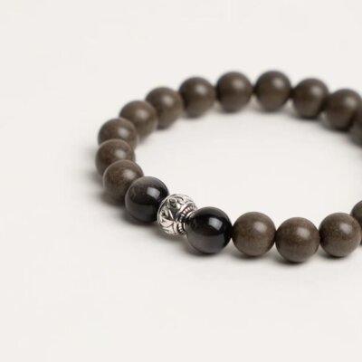 Mystic frost-Handmade Herbal & Crystal Aroma Bead Bracelet