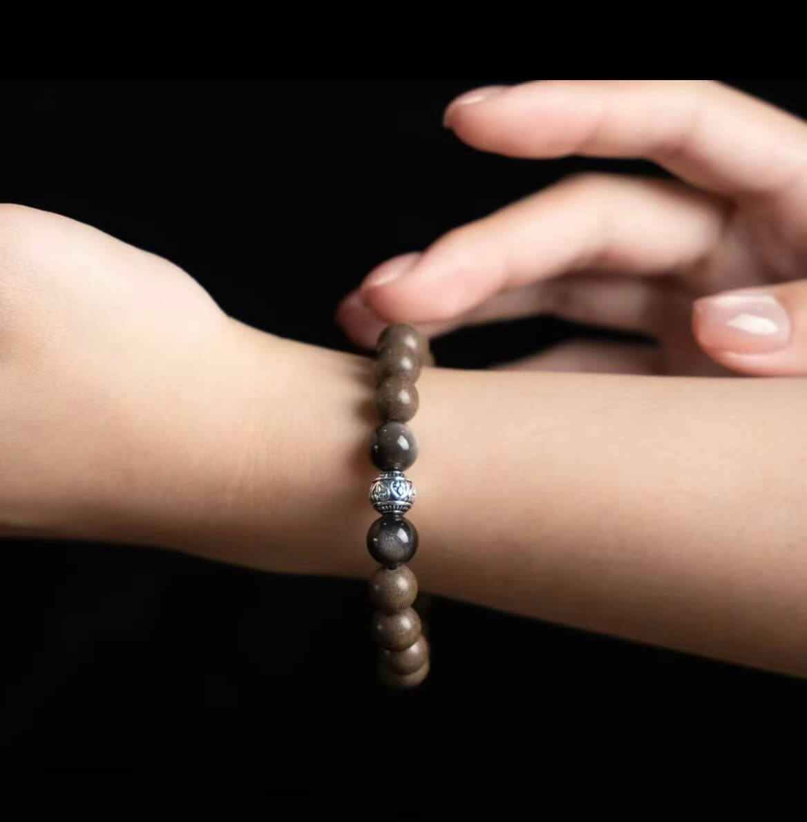 Mystic frost-Handmade Herbal & Crystal Aroma Bead Bracelet