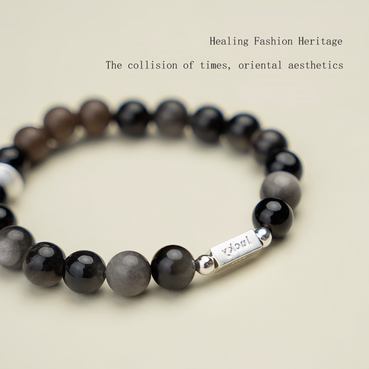 Mystic frost-Handmade Herbal & Crystal Aroma Bead Bracelet