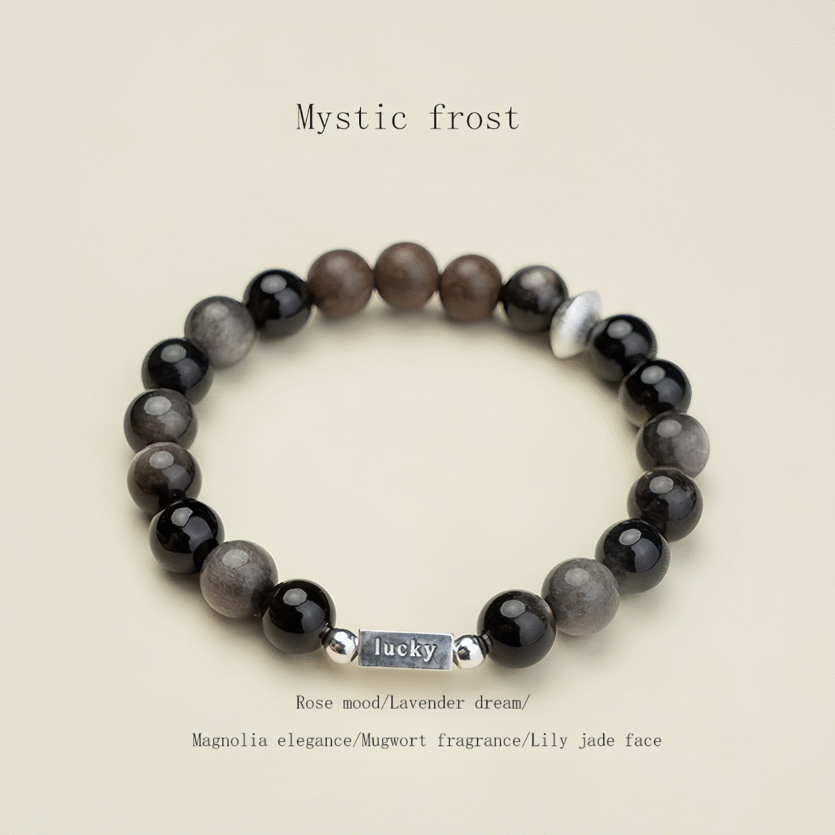 Mystic frost-Handmade Herbal & Crystal Aroma Bead Bracelet