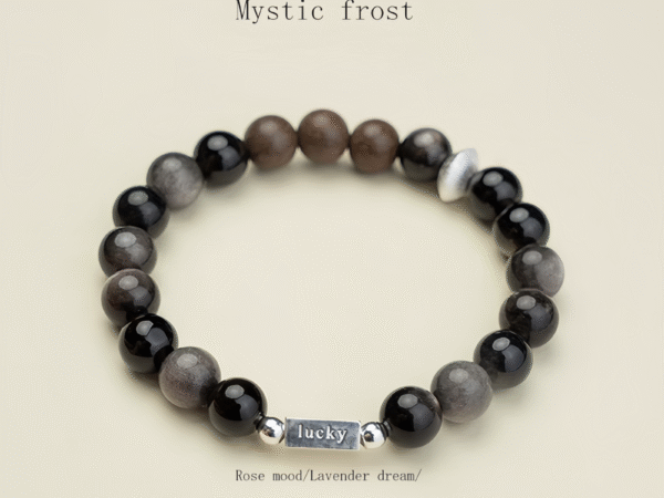Mystic frost-Handmade Herbal & Crystal Aroma Bead Bracelet