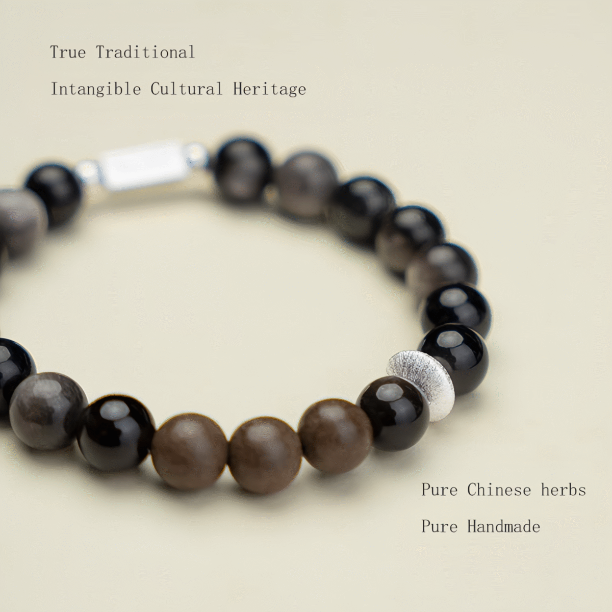 Mystic frost-Handmade Herbal & Crystal Aroma Bead Bracelet