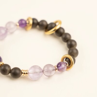 Purple Spirit-Handmade Herbal & Crystal Aroma Bead Bracelet