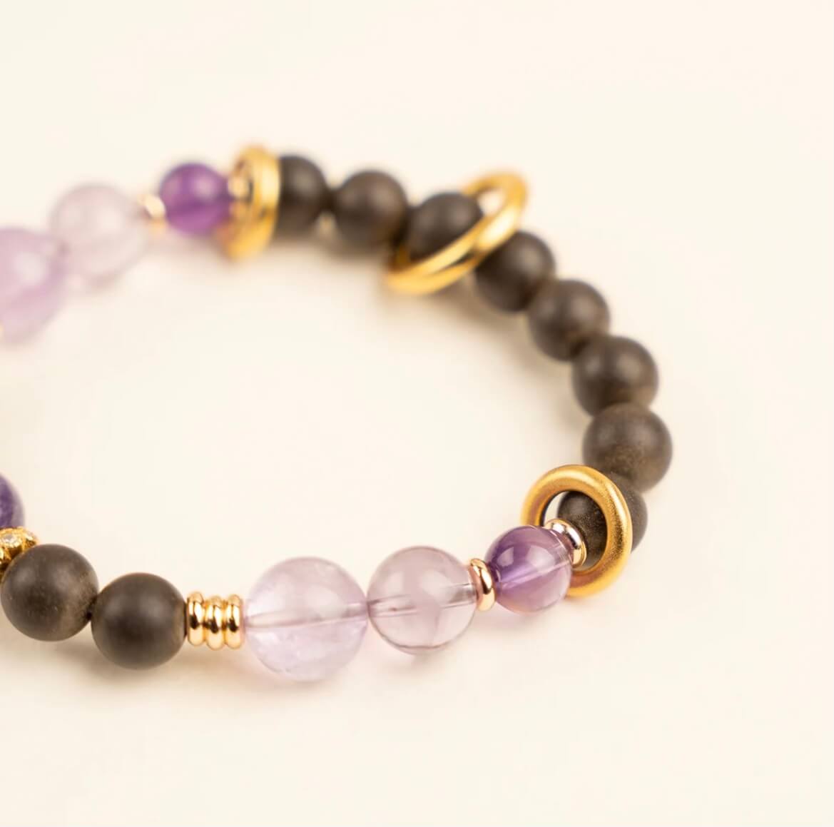 Purple Spirit-Handmade Herbal & Crystal Aroma Bead Bracelet