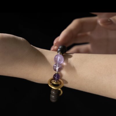 Purple Spirit-Handmade Herbal & Crystal Aroma Bead Bracelet
