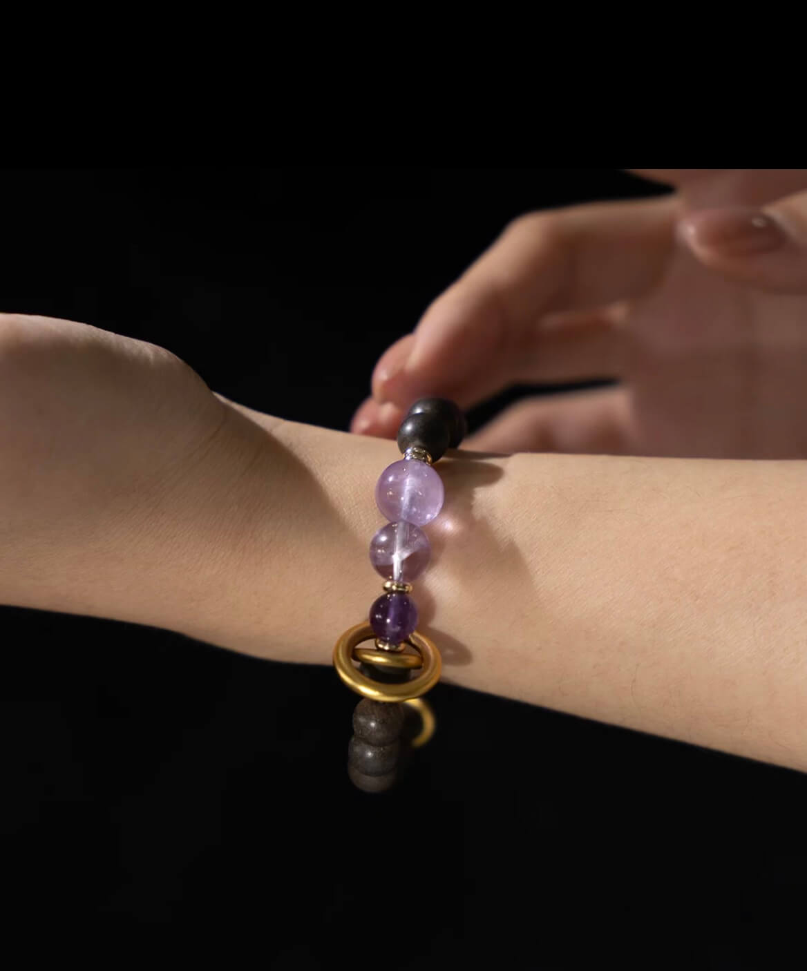 Purple Spirit-Handmade Herbal & Crystal Aroma Bead Bracelet