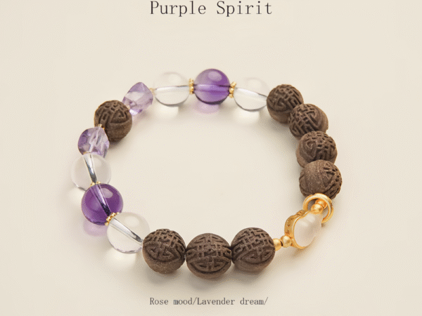 Purple Spirit-Handmade Herbal & Crystal Aroma Bead Bracelet